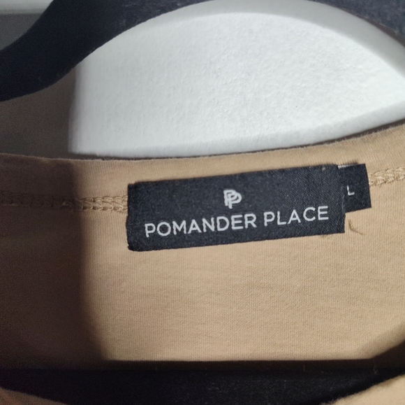 Pomander Place Tuckernuck Vesty Puff Sleeve Top size L Tan - Picture 3 of 9